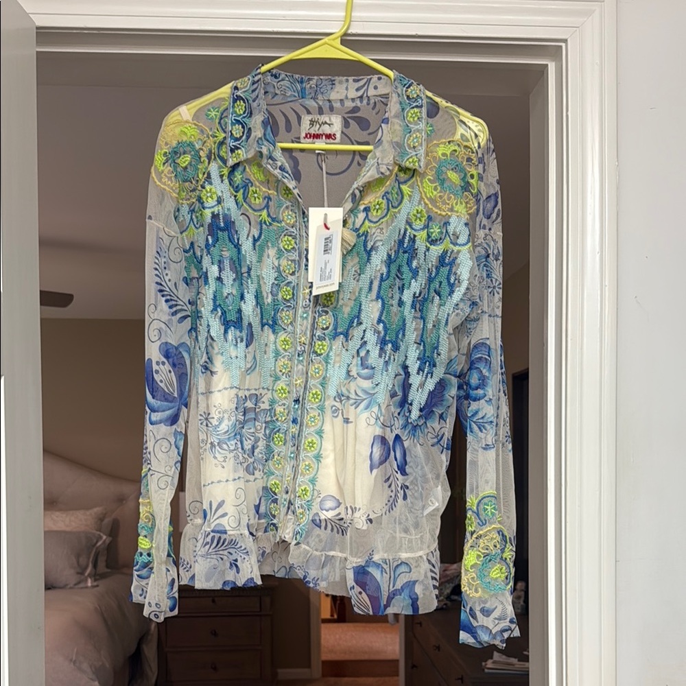 Johnny Was Mazzy Ruffle Blouse